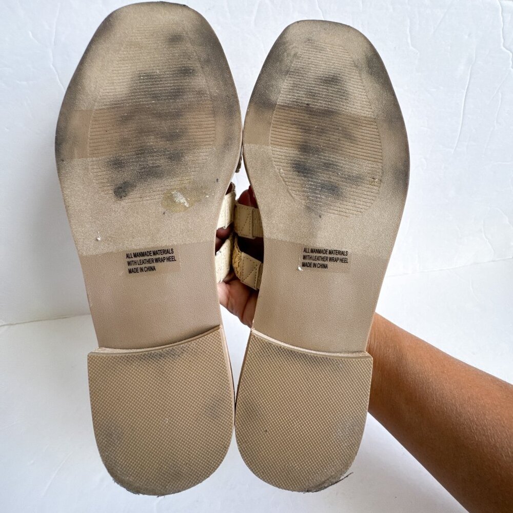 Dolce Vita Falcun Raffia Buckle Sandals Natural 8.5 - Picture 10 of 10